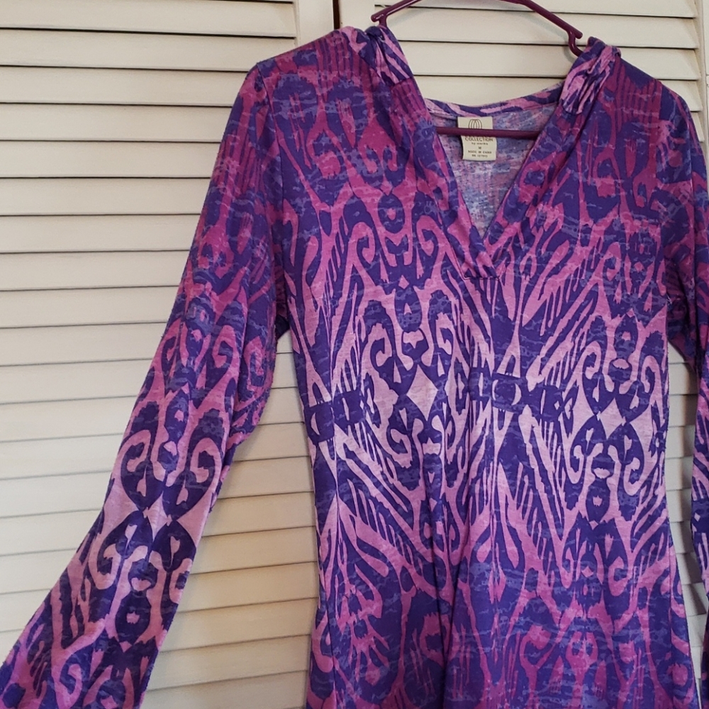 Ombre Purple Yoga Hooded Shirt